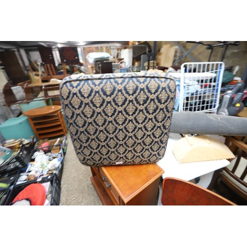 162 - Bookcase, 2 chairs, footstool, plastic storage