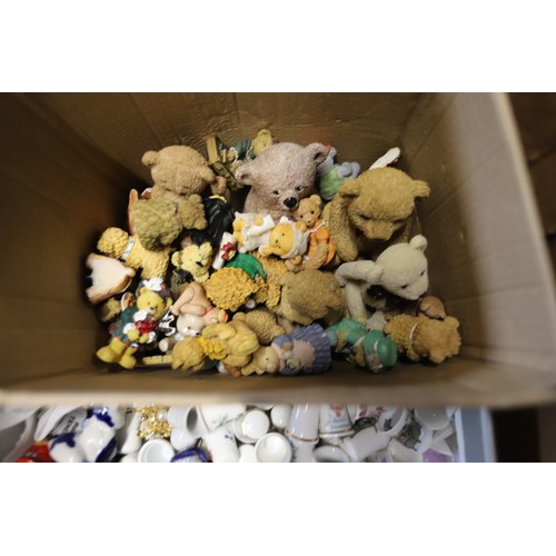 221 - Approx 200 thimbles, 50 teddy ornaments & misc craft items