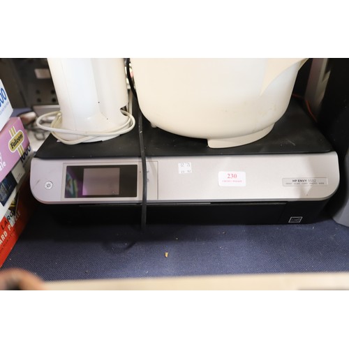 230 - Kenwood electric tin opener, new kettle & HP Envy print/scan/copy & photo - warranted until 12 noon ... 