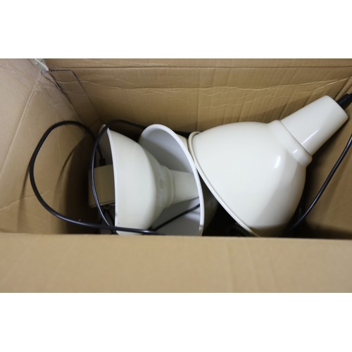 232 - Box of modern light shades - to be installed by a qualified electrician