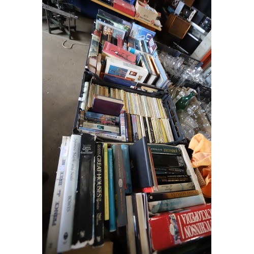 308 - 4 crates of various hard & paper back books