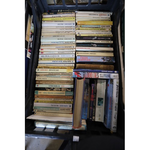 308 - 4 crates of various hard & paper back books