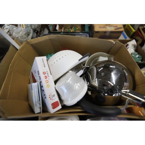327 - Large qty of kitchenware, incl bread bin, various plastic storage containers, etc