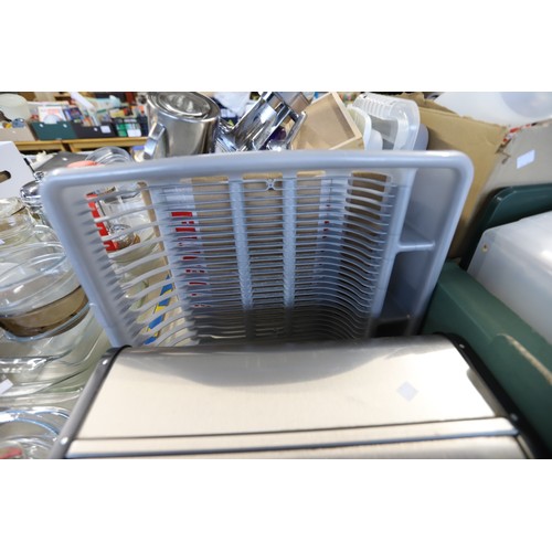 327 - Large qty of kitchenware, incl bread bin, various plastic storage containers, etc