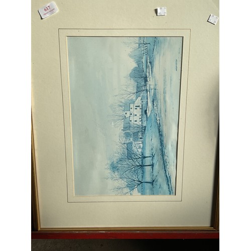 558 - 2 framed Martin Sexton prints, Bessingham Church & Norfolk mill