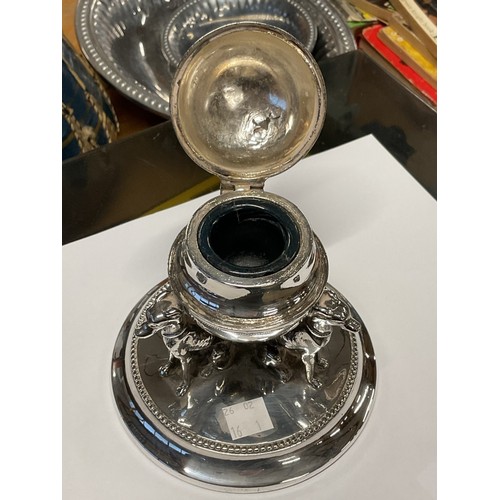 411 - Silver plated inkwell