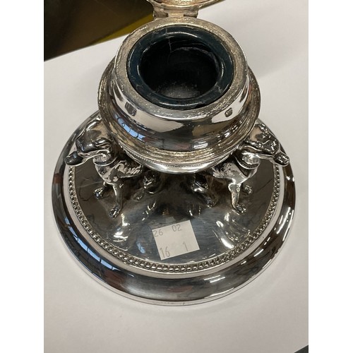 411 - Silver plated inkwell