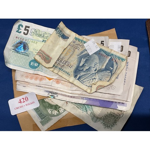 420 - Selection of bank notes, mostly English