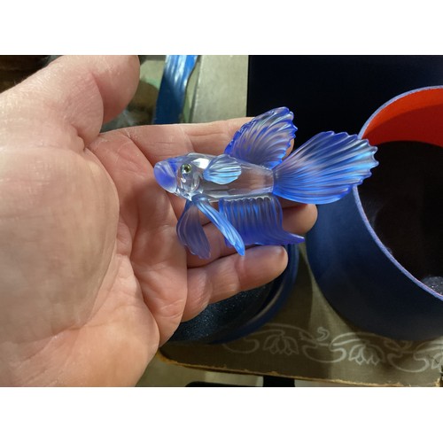 511 - Swarovski crystal boxed fish x2