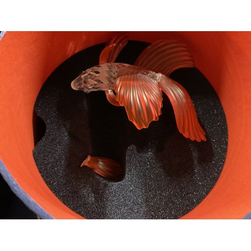 511 - Swarovski crystal boxed fish x2