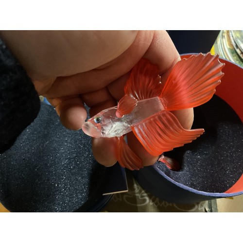 511 - Swarovski crystal boxed fish x2