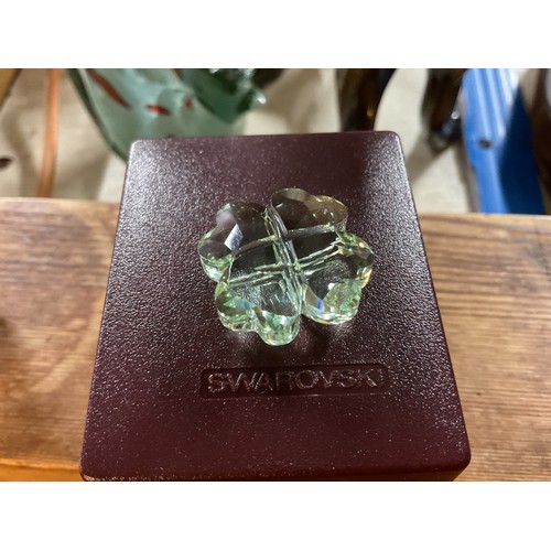 518 - 3 Swarovski crystal ornaments - 4 leaf clover, snowman, magnets