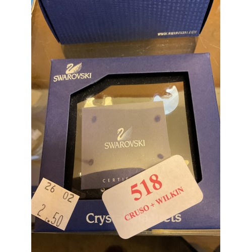 518 - 3 Swarovski crystal ornaments - 4 leaf clover, snowman, magnets