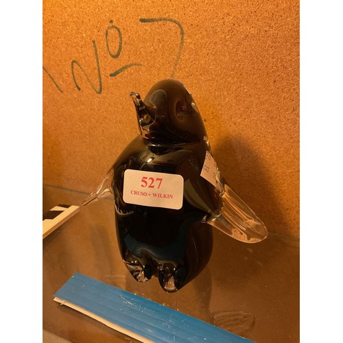 527 - Heavy lump glass penguin/bird