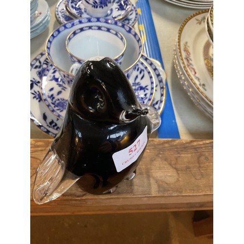 527 - Heavy lump glass penguin/bird
