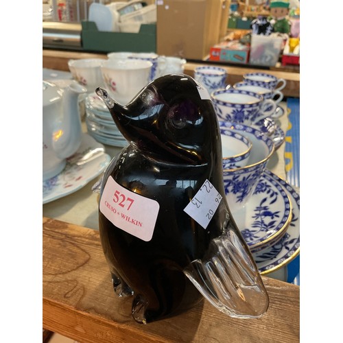 527 - Heavy lump glass penguin/bird