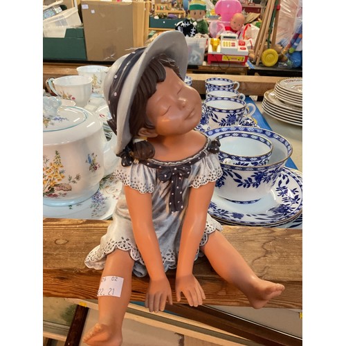 528 - Nadal studio barefoot Victorian girl figurine