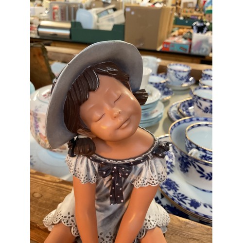 528 - Nadal studio barefoot Victorian girl figurine