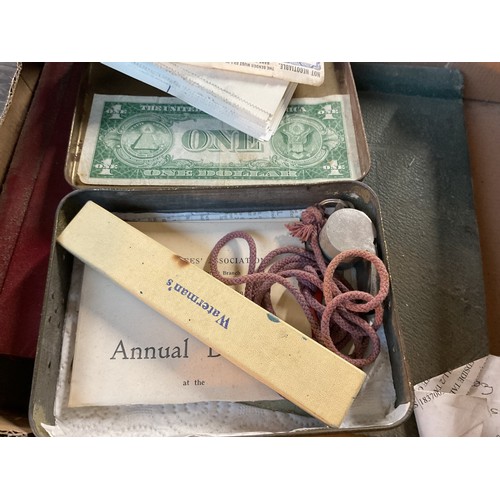 533 - Box, incl qty of stamps, few coins, etc