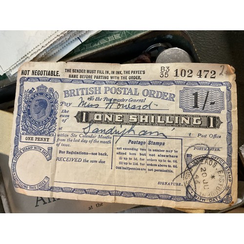 533 - Box, incl qty of stamps, few coins, etc