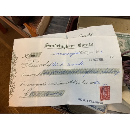 533 - Box, incl qty of stamps, few coins, etc