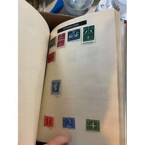 533 - Box, incl qty of stamps, few coins, etc