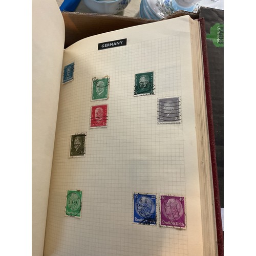 533 - Box, incl qty of stamps, few coins, etc