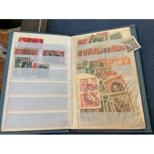 533 - Box, incl qty of stamps, few coins, etc