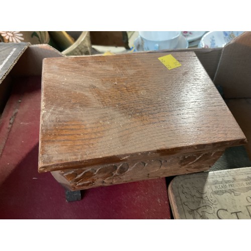 533 - Box, incl qty of stamps, few coins, etc