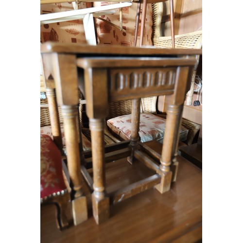 624 - Nest of 2 tables & footstool