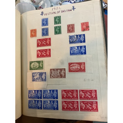 533 - Box, incl qty of stamps, few coins, etc