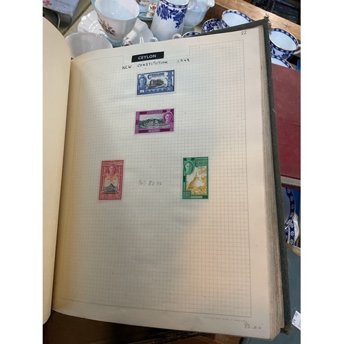 533 - Box, incl qty of stamps, few coins, etc