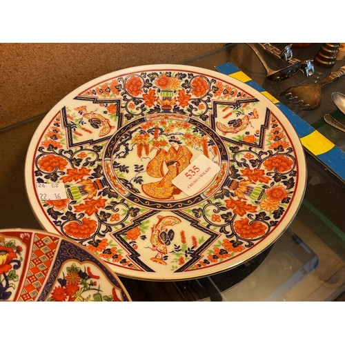 535 - Japanese plates with Crown Derby style decoration