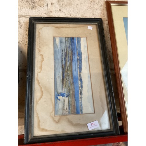 552 - Antique watercolour a/f