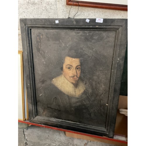 556 - Antique portrait on board