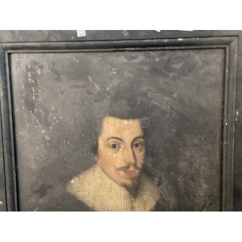 556 - Antique portrait on board