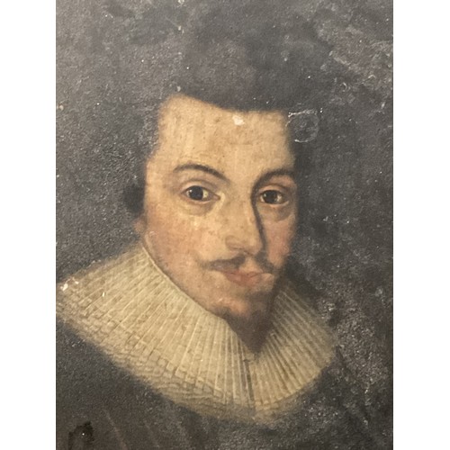556 - Antique portrait on board