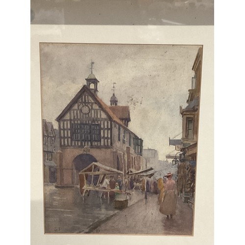 563 - Framed watercolour, signed S.P