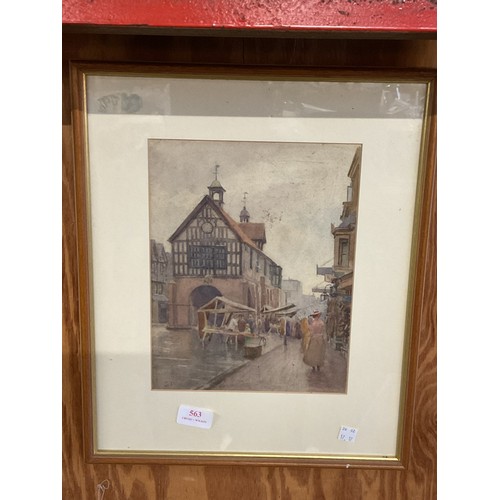 563 - Framed watercolour, signed S.P