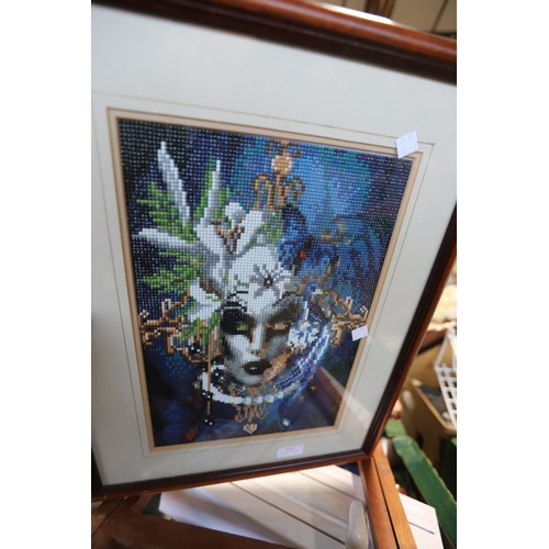 331 - 2 boxes of home misc, with table & picture