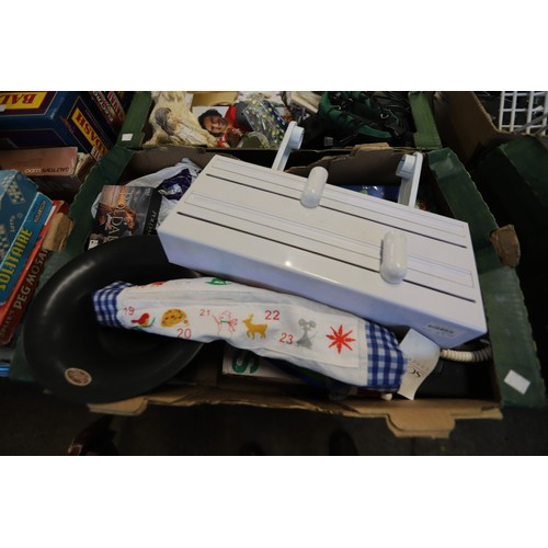 331 - 2 boxes of home misc, with table & picture