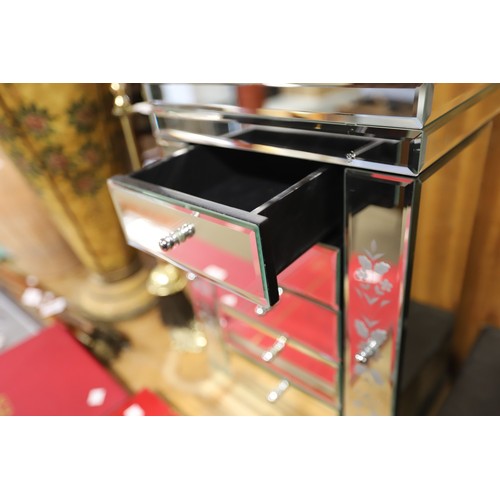 353 - Mirror jewellery box/cabinet 2 swing sides, 5 drawers & lift up top