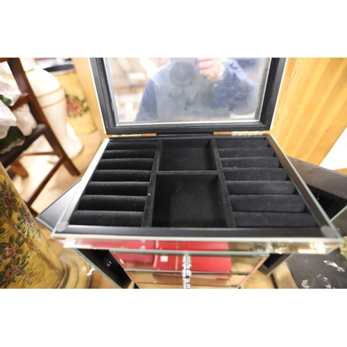 353 - Mirror jewellery box/cabinet 2 swing sides, 5 drawers & lift up top