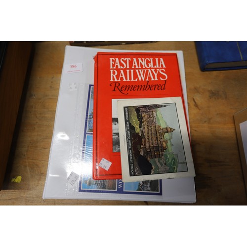 386 - Folder on local train & railways plus Norfolk ephemera