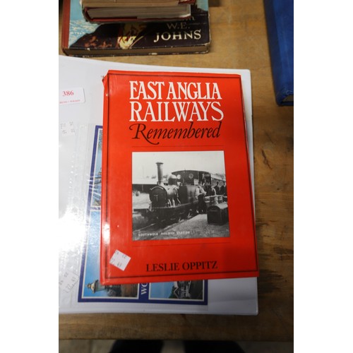 386 - Folder on local train & railways plus Norfolk ephemera