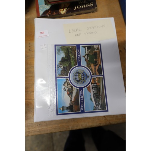 386 - Folder on local train & railways plus Norfolk ephemera