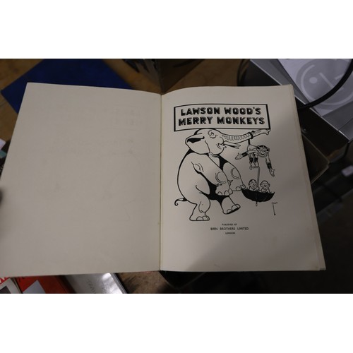 388 - Lawson Woods 1st edition 'merry monkeys' book with 16 colour plates 1946