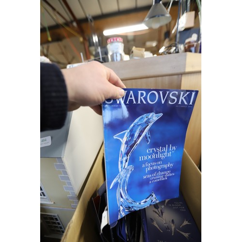 403 - Box, incl Swarovski crystal magazines, boxes, etc