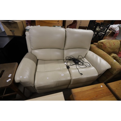 614 - Lazyboy leather reclingin sofa - warranted until 12 noon Tuesday following the above sale