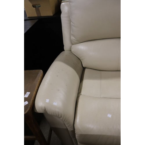 614 - Lazyboy leather reclingin sofa - warranted until 12 noon Tuesday following the above sale